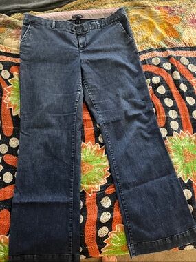 GAP Women's Hip Slung Jeans in Dark Blue